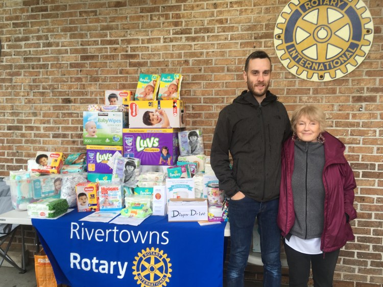 Pastor Drew and me at the Rotarians diaper drive