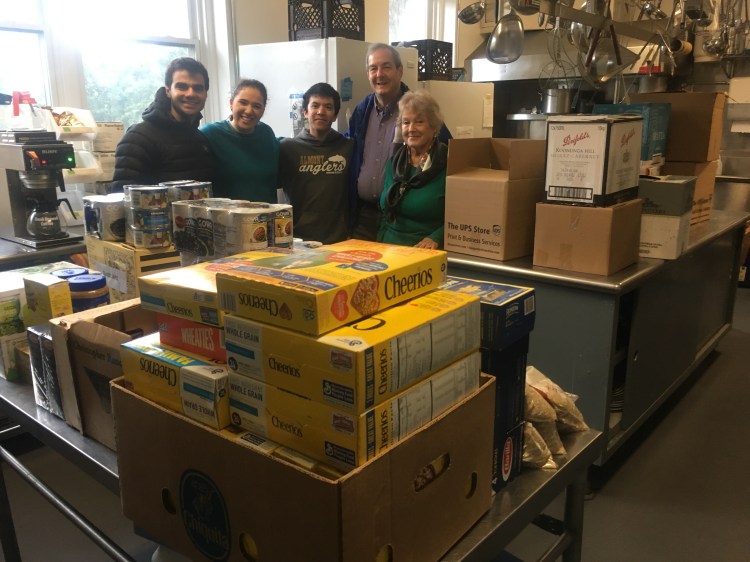 a wonderful group of volunteers from Woodlands Community Temple with a huge post-Yom Kippur donation for the food pantry. Thanks Woodlands!